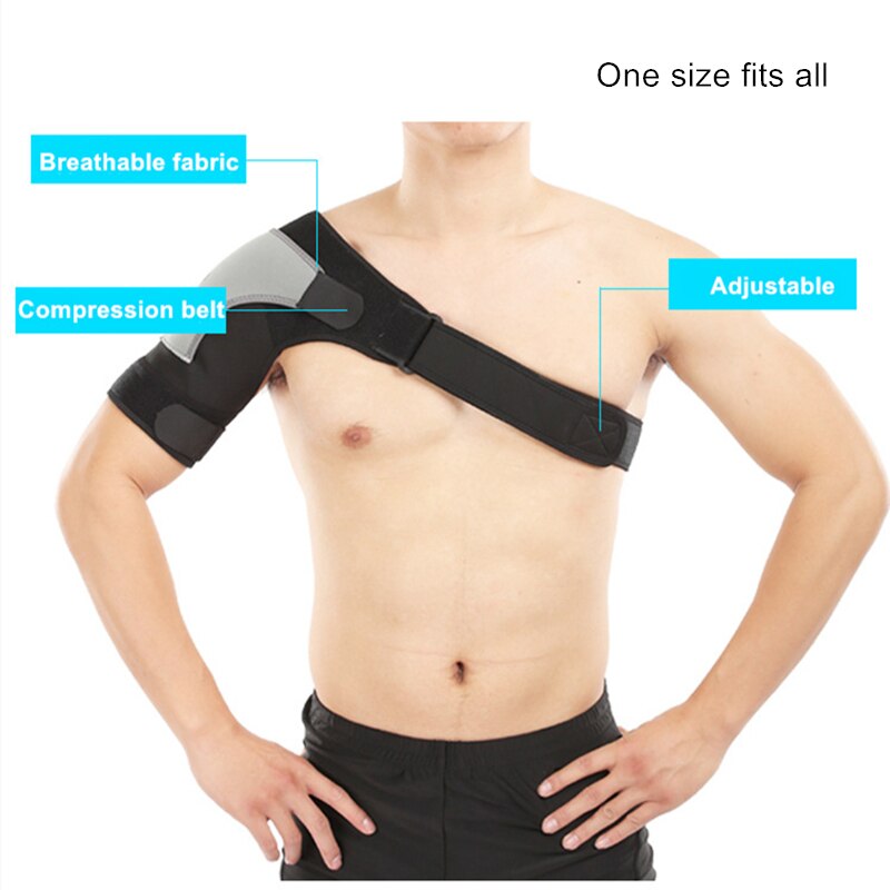 1pc Left Right Shoulder Strap Protector Adjustable Sports Shoulder Support Brace Bandage Injury  Joint Pain Relief