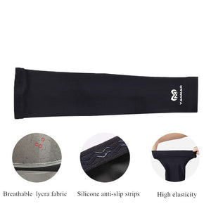 2PC Lycra Breathable UV Protection Arm Cover Running Cycling Fishing Arm Warmer Volleyball Sleeves Elbow Protection Support Pads