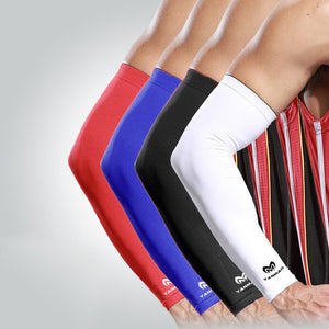 2PC Lycra Breathable UV Protection Arm Cover Running Cycling Fishing Arm Warmer Volleyball Sleeves Elbow Protection Support Pads