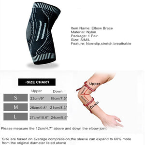 2Pcs Elbow Support Nylon Compression Brace Arm Sleeve Sport Elbow Pads Protector for Tennis Weightlifting Volleyball Arthritis