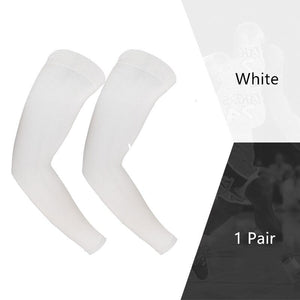 2Pcs Ice Fabric Breathable Arm Sleeve Cycling Running Bicycle Sunscreen UV Protection Elbow Pads Sport Fitness Outdoor Arm Cover