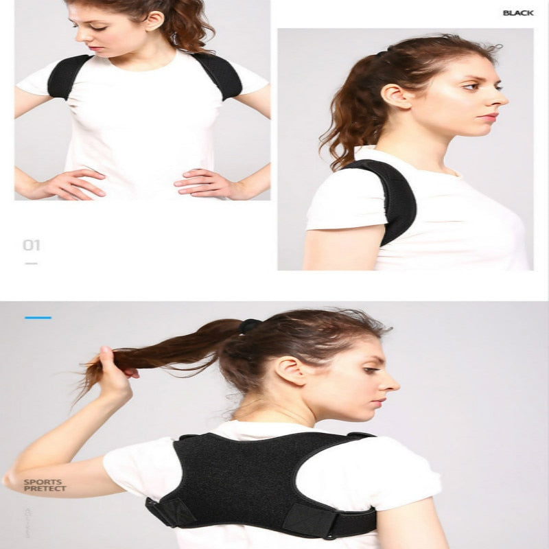 Back Spine Posture Corrector Strap Adjustable Shoulder Belt Protector Brace Pain Relief Compression Bandage for Men Women Child