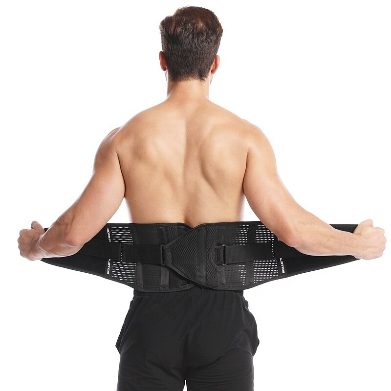 Breathable Lumbar Band Support Belt Lower Back Waist Brace Support Protection Relieve Back Pain Adjustable Trainer Strap Elastic