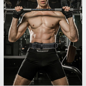 Cowhide Leather Waist Support Belt Weightlifting Lumbar Back Support Shaper Waist Trainer Trimmer Corset Body Slimming Unisex