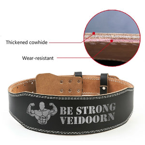 Cowhide Leather Waist Support Belt Weightlifting Lumbar Back Support Shaper Waist Trainer Trimmer Corset Body Slimming Unisex