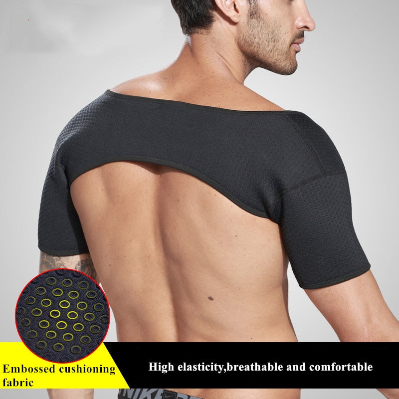 Double Shoulder Support Sports Back Shoulder Brace Protector Strap Breathable Shoulder Pad Wrap Belt Band for Pain Relief Gym