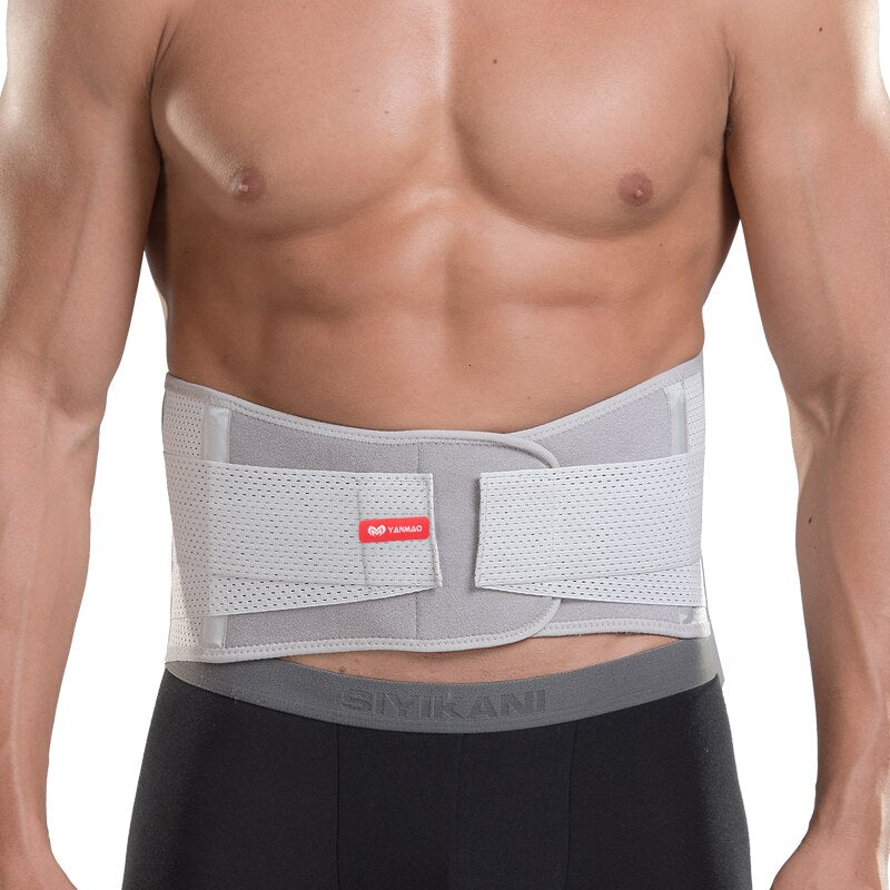 Gym Lumbar Belt Orthopedic Back Waist Support Brace Fitness Protection For Men Women Sport Safety Belt With PVC Bone Breathable