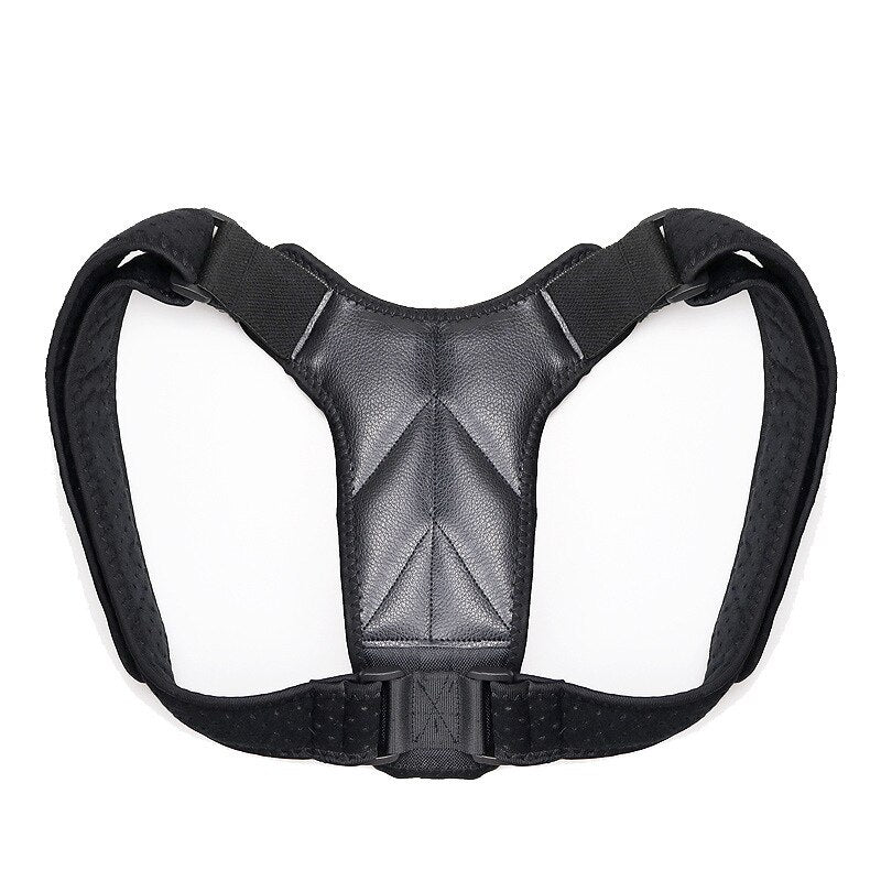 Leather Back Support Belt Spine Posture Corrector Brace Humpback Shoulder Belt Back Posture Correction Men Women Pain Relief