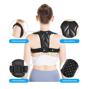 Leather Back Support Belt Spine Posture Corrector Brace Humpback Shoulder Belt Back Posture Correction Men Women Pain Relief