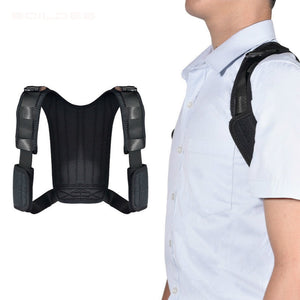 Leather Back Support Spine Posture Corrector 3 Springs Support Shoulder Back Brace Belt Adjustable Spining Straight Strap Unisex