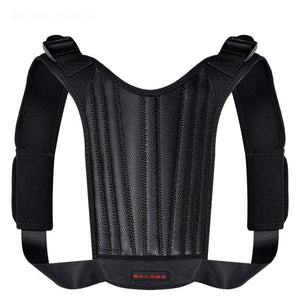 Leather Back Support Spine Posture Corrector 3 Springs Support Shoulder Back Brace Belt Adjustable Spining Straight Strap Unisex