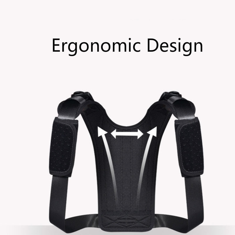 Leather Back Support Spine Posture Corrector 3 Springs Support Shoulder Back Brace Belt Adjustable Spining Straight Strap Unisex
