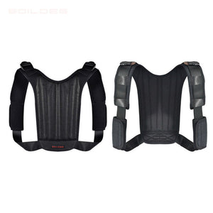 Leather Back Support Spine Posture Corrector 3 Springs Support Shoulder Back Brace Belt Adjustable Spining Straight Strap Unisex