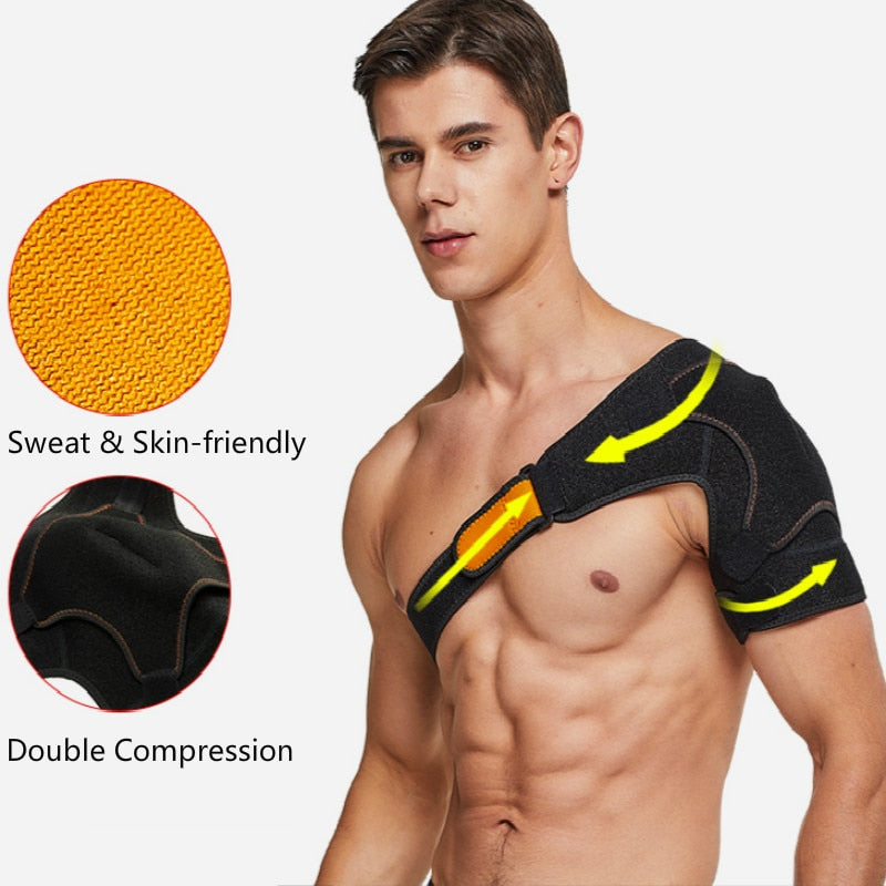 Left Right Shoulder Protector Belt Band Adjustable Single Shoulder Support Warmer Compression Wrap Joint Pain Back Strap Guard