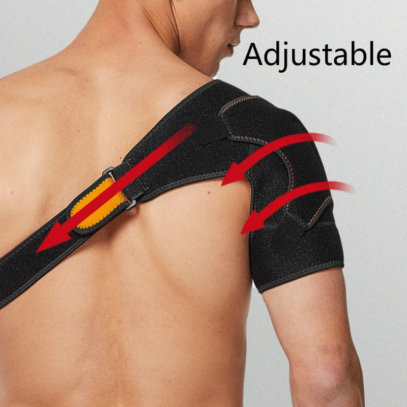 Left Right Shoulder Protector Belt Band Adjustable Single Shoulder Support Warmer Compression Wrap Joint Pain Back Strap Guard