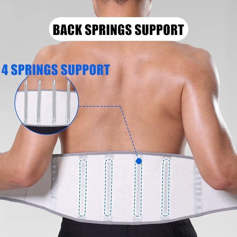 Lower Back Brace Lumbar Decompression Support Belt with Spring Strip  Waist Trainer Body Shaper Trimmer Belt Back Pain Relief