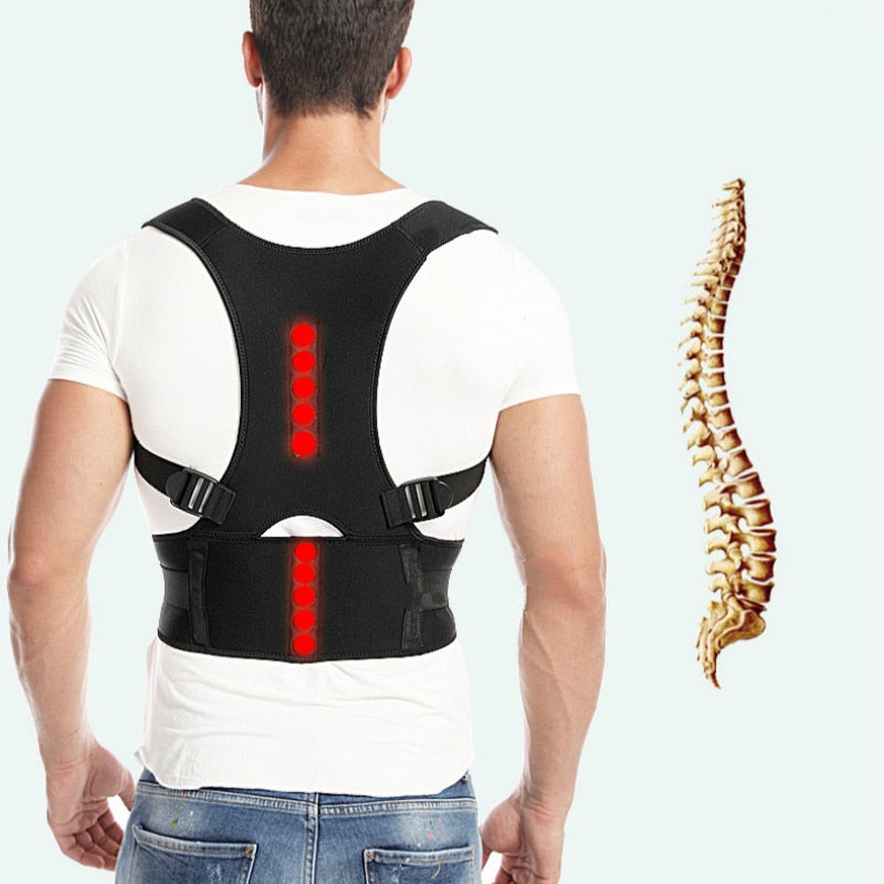 Magnetic Therapy Adjustable Posture Corrector Back Support Shoulder Humpback Lumbar Belt Strap Neck Back Spine Brace Pain Relief