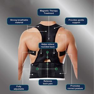 Orthopedic Magnetic Vest Posture Corrector Belt Adjustable Back Support Brace Band Waist Shoulder Lumbar Spine Correction Strap