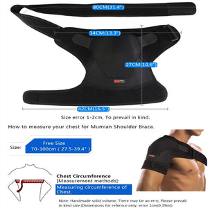 Shoulder Support with Pressure Pad Prevent Strain Neoprene Shoulder Brace Strap Pain Compression Sleeve Back Protector Belt