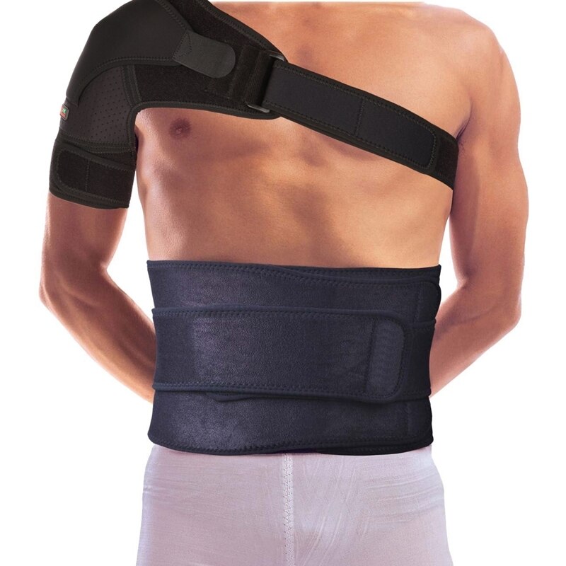 Shoulder Support with Pressure Pad Prevent Strain Neoprene Shoulder Brace Strap Pain Compression Sleeve Back Protector Belt