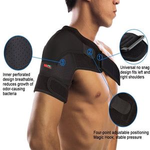 Shoulder Support with Pressure Pad Prevent Strain Neoprene Shoulder Brace Strap Pain Compression Sleeve Back Protector Belt