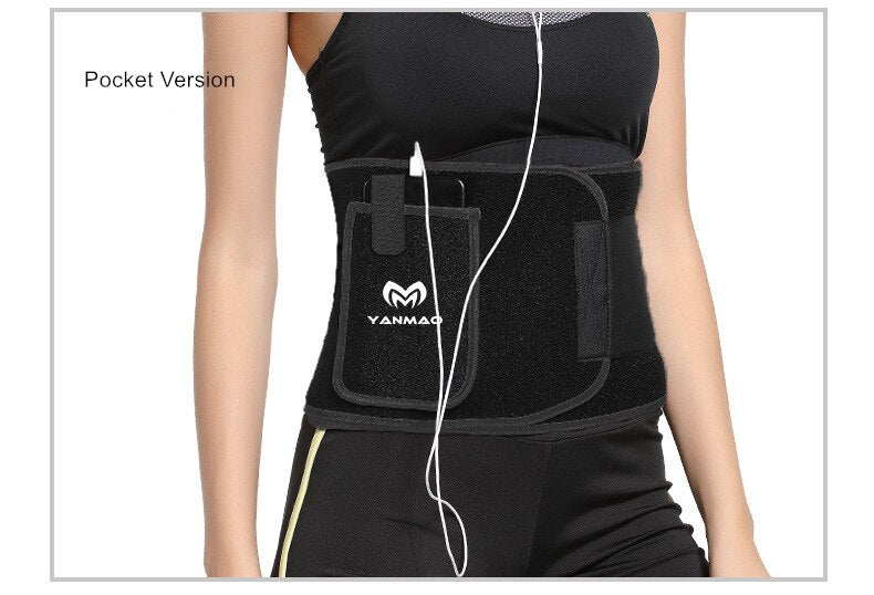 Sport Sweat Belt with Phone Pocket Tummy Stomach Lumbar Sweat Wrap Waist Trimmer Trainer Girdle Slimming Body Shaper Belt