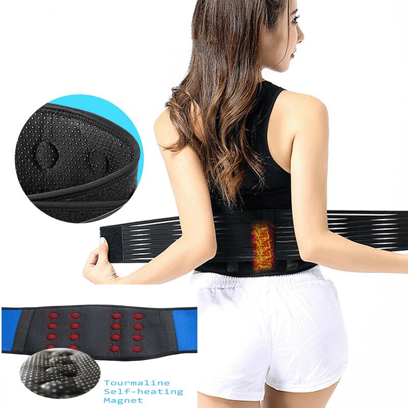 Tourmaline Self Heating Waist Belt Magnetic Back Support Brace Waist Warmer Orthopedic Lumbar Massage Band Posture Corrector