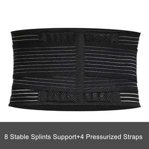 Unisex Waist Trimmer Gym Sports Fitness Lumbar Belt Brace 8 Stable Splints Support with 4 Adjustable Straps Weight Loss Shaper